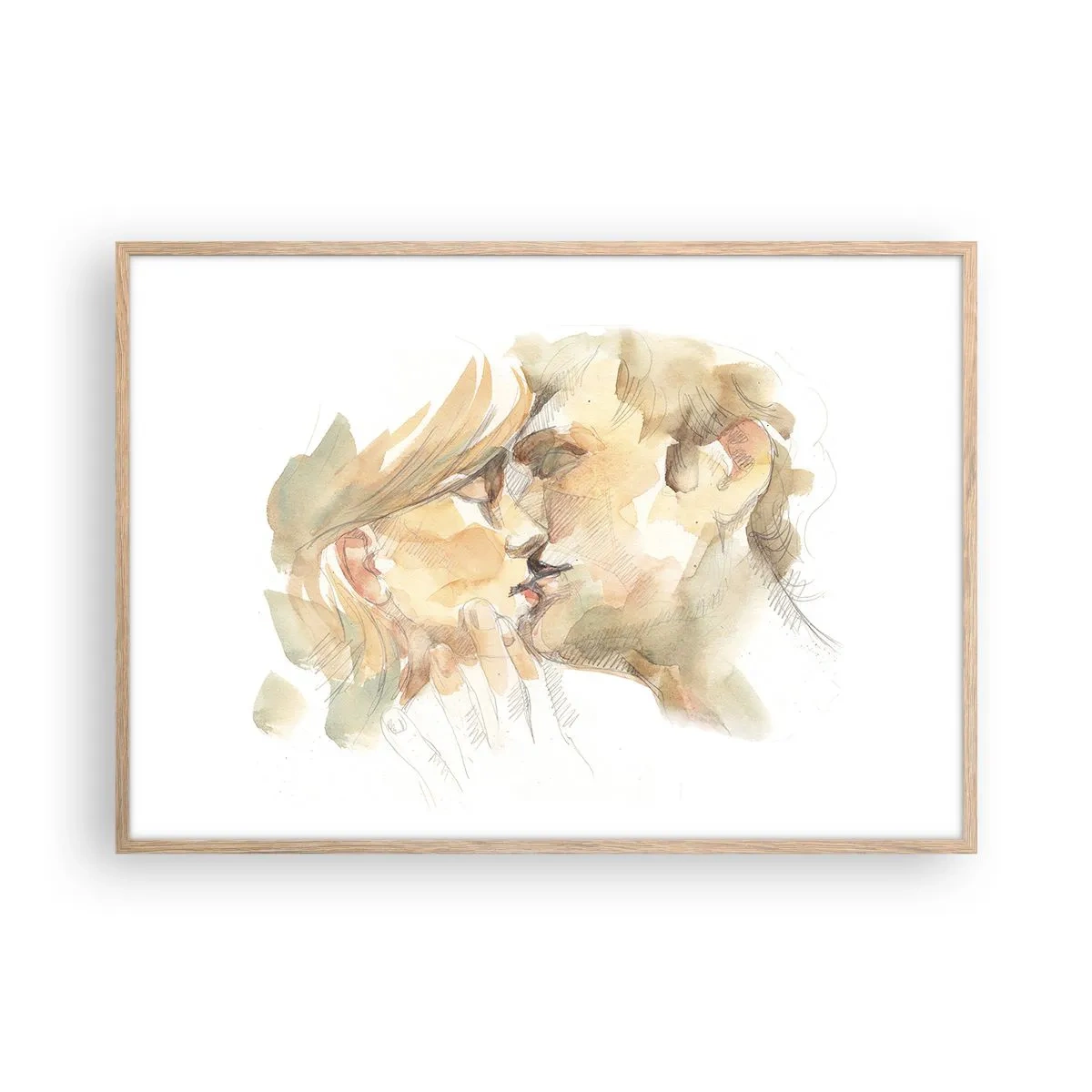 Affiche dans un chêne clair - Poster - A moitié trouvé ? - 100x70 cm