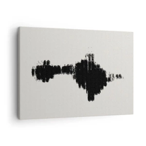 Impression sur toile - Image sur toile - Un motif abstrait ressemblant à une onde sonore dans un style minimaliste. - 70x50cm - Vibrations de l'imagination - Décoration murale moderne pour le salon et la chambre ARTTOR