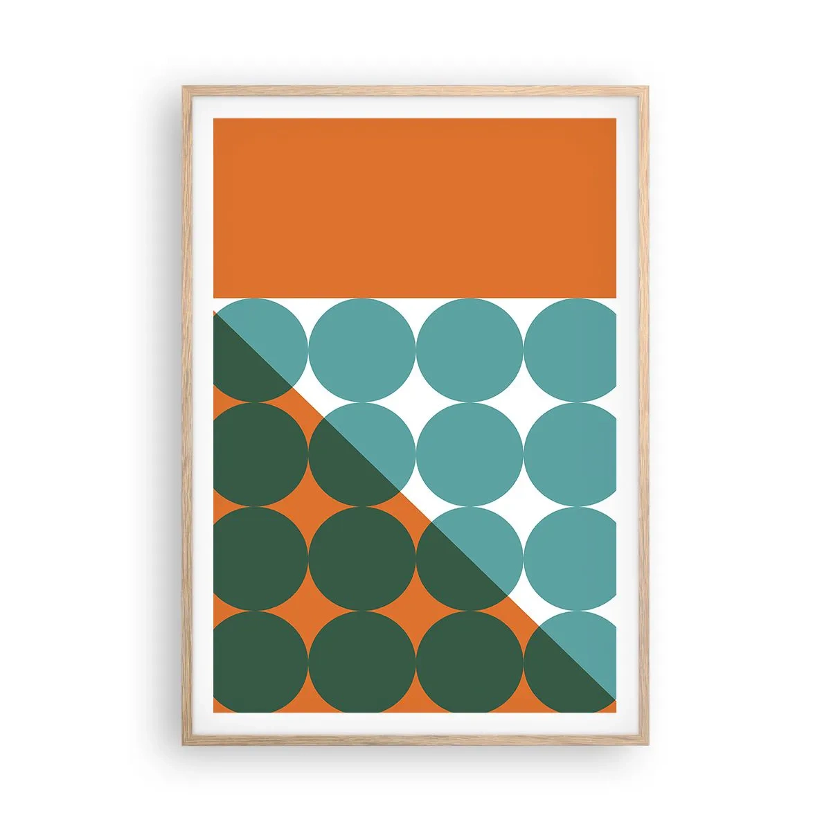 Affiche dans un chêne clair - Poster - En haut et en diagonale - 70x100 cm