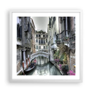 Affiche dans un cadre blanc - Poster - Pendant des siècles dans une réflexion silencieuse - 50x50 cm