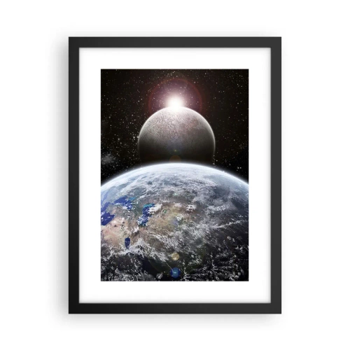 Affiche dans un cadre noir - Poster - Paysage cosmique - lever de soleil - 30x40 cm