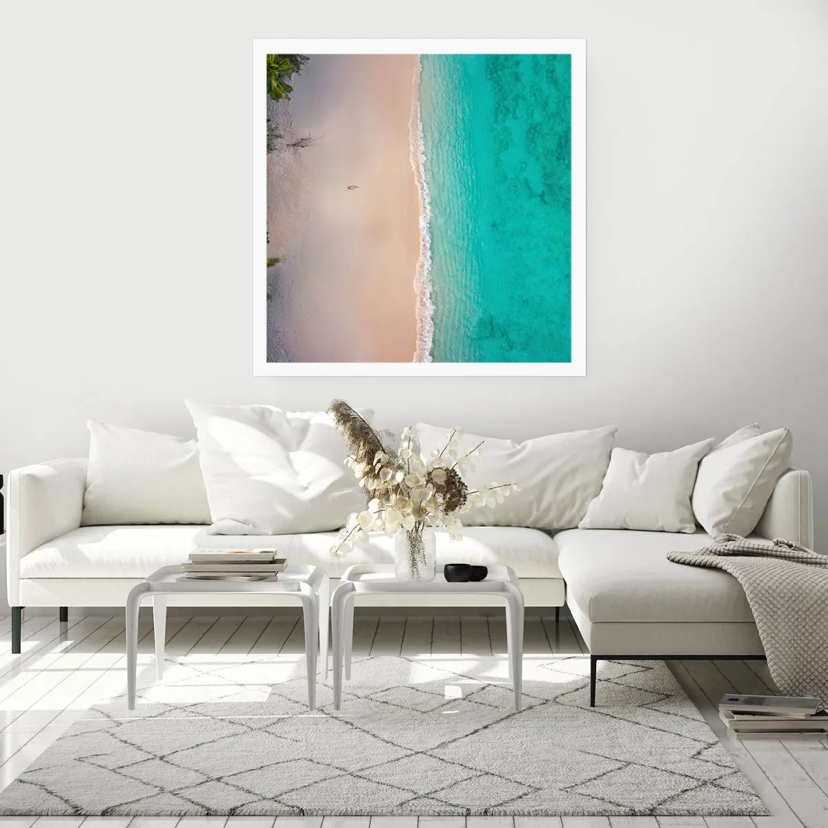 Affiche - Poster - Plage paradisiaque - 60x60 cm