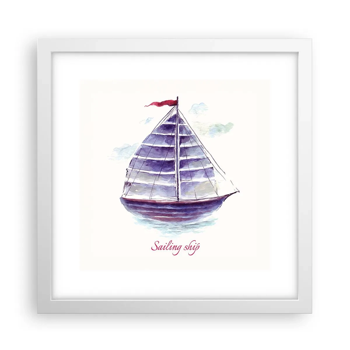 Affiche dans un cadre blanc - Poster - Plein de voiles et d’eau calme - 30x30 cm