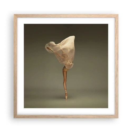 Affiche dans un chêne clair - Poster - Il va bientôt s'envoler - 50x50 cm