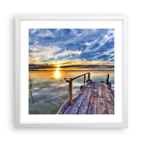 Affiche dans un cadre blanc - Poster - Le vent se repose - 40x40 cm