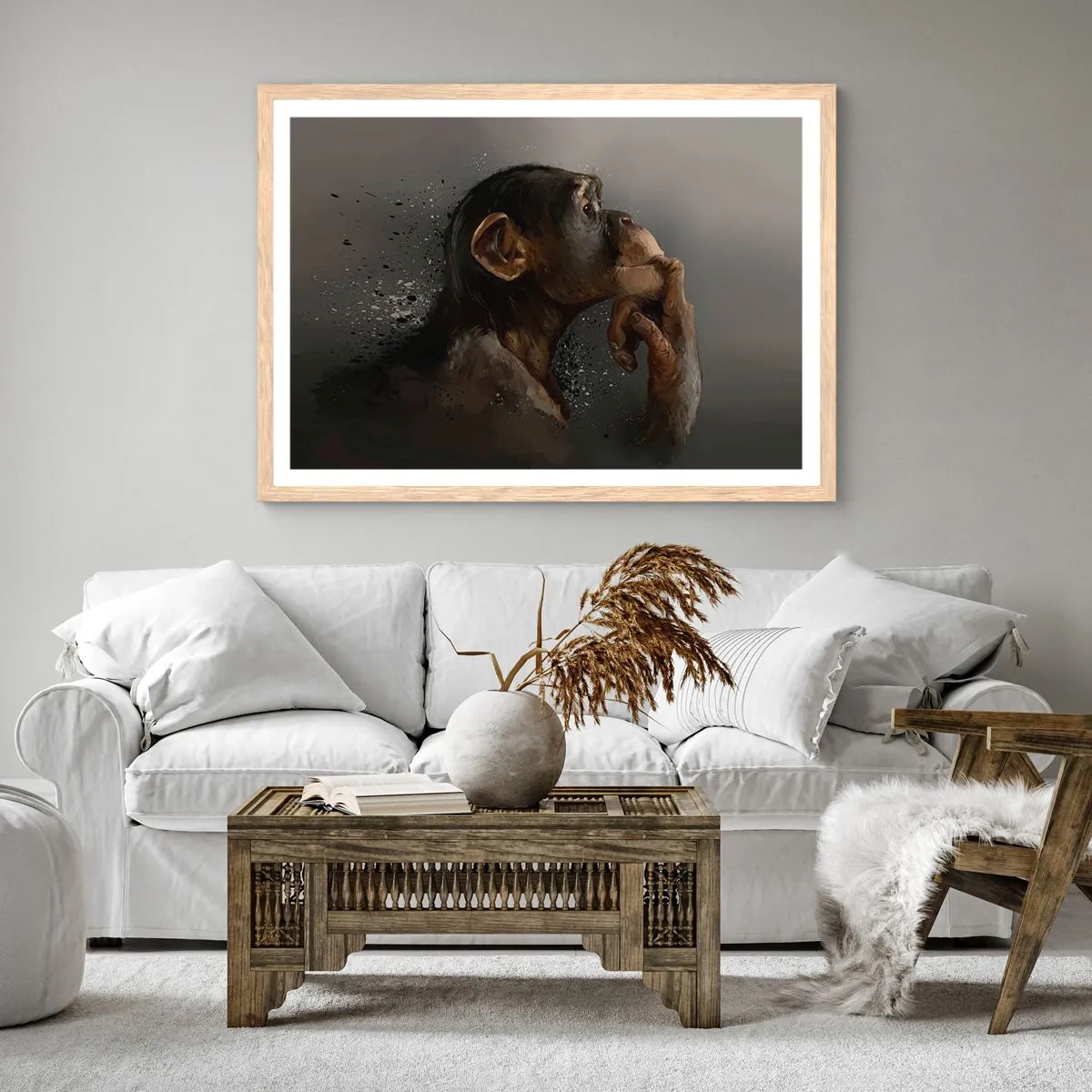 Affiche dans un chêne clair - Poster - Certainement un penseur - 50x40 cm