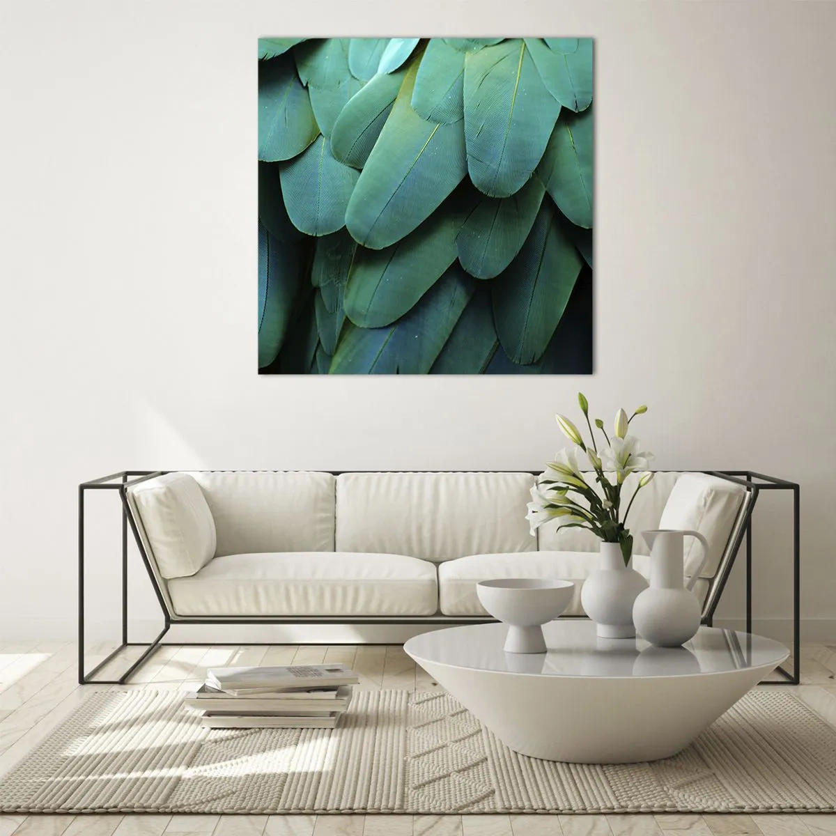 Impression sur verre - Image sur verre - Perfection de la nature du perroquet - 50x50 cm