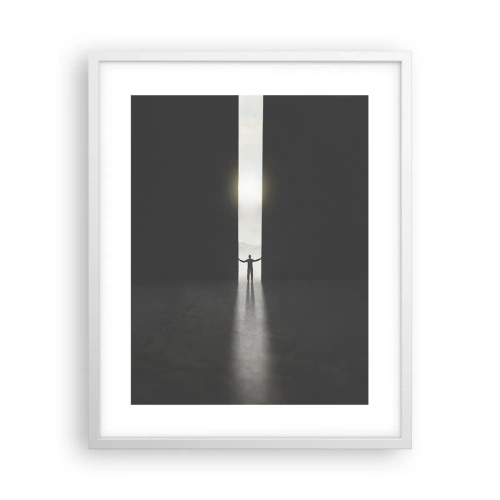 Affiche dans un cadre blanc - Poster - Étape vers un avenir radieux - 40x50 cm