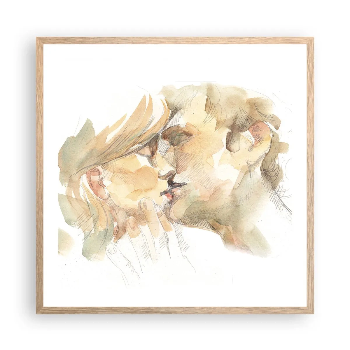 Affiche dans un chêne clair - Poster - A moitié trouvé ? - 60x60 cm