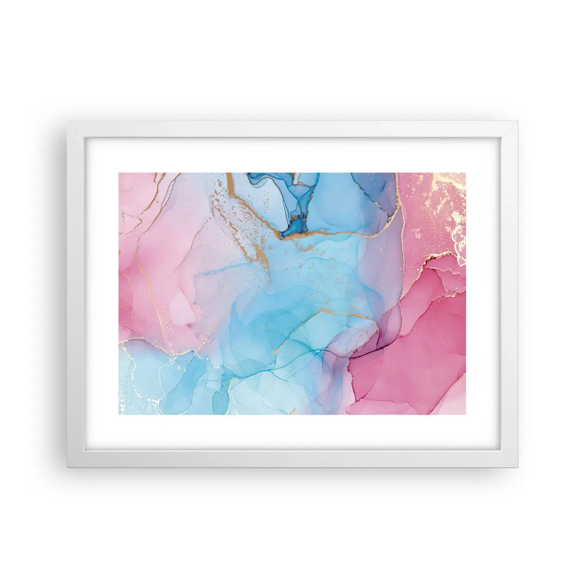 Affiche dans un cadre blanc - Poster - Rencontre et mélange - 40x30 cm