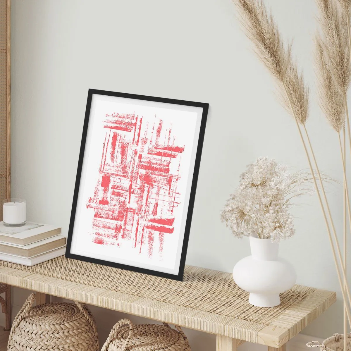 Affiche dans un cadre noir - Poster - La ville rouge - 30x40 cm