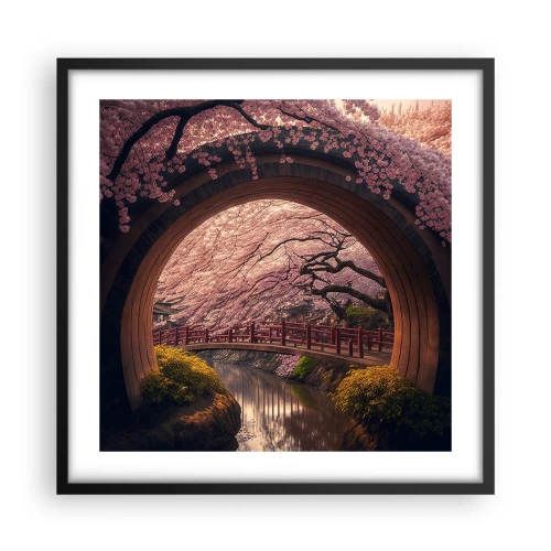Affiche dans un cadre noir - Poster - Printemps japonais - 50x50 cm