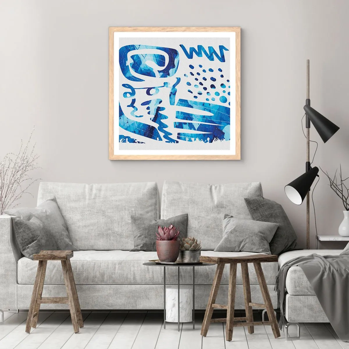 Affiche dans un chêne clair - Poster - Retour aux racines - 40x40 cm