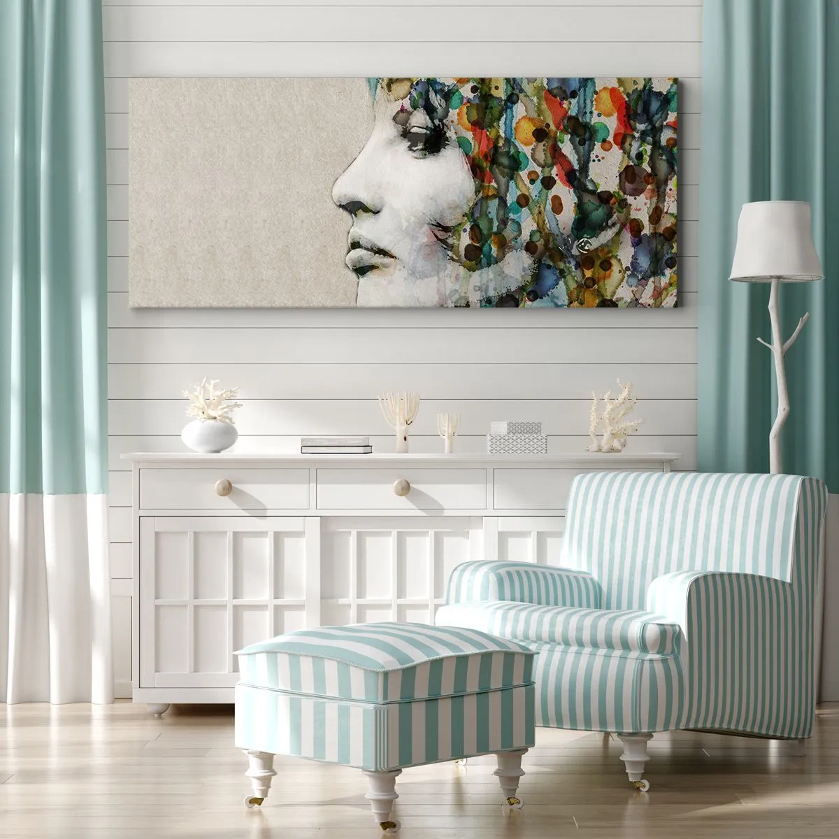 Impression sur toile - Image sur toile - Elle est sortie de la grisaille - 100x40 cm