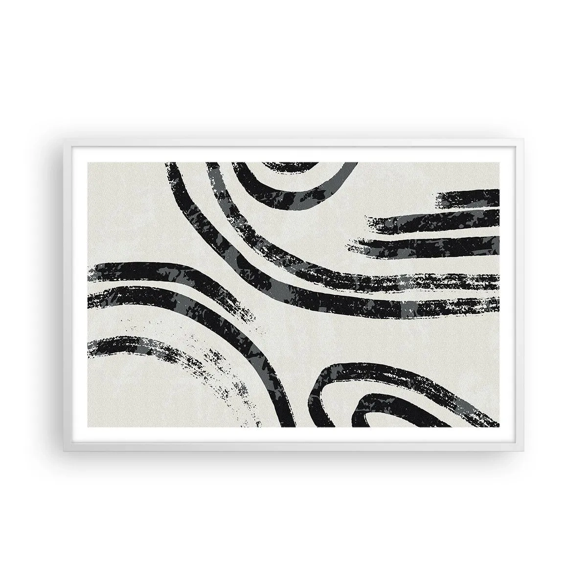 Affiche dans un cadre blanc - Poster - À moitié arrêté - 91x61 cm