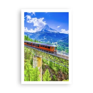 Affiche - Poster - Train dans les Alpes - 61x91 cm