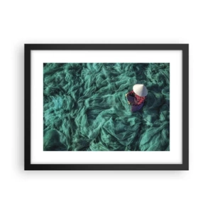 Affiche dans un cadre noir - Poster - Dans une mer de filet - 40x30 cm