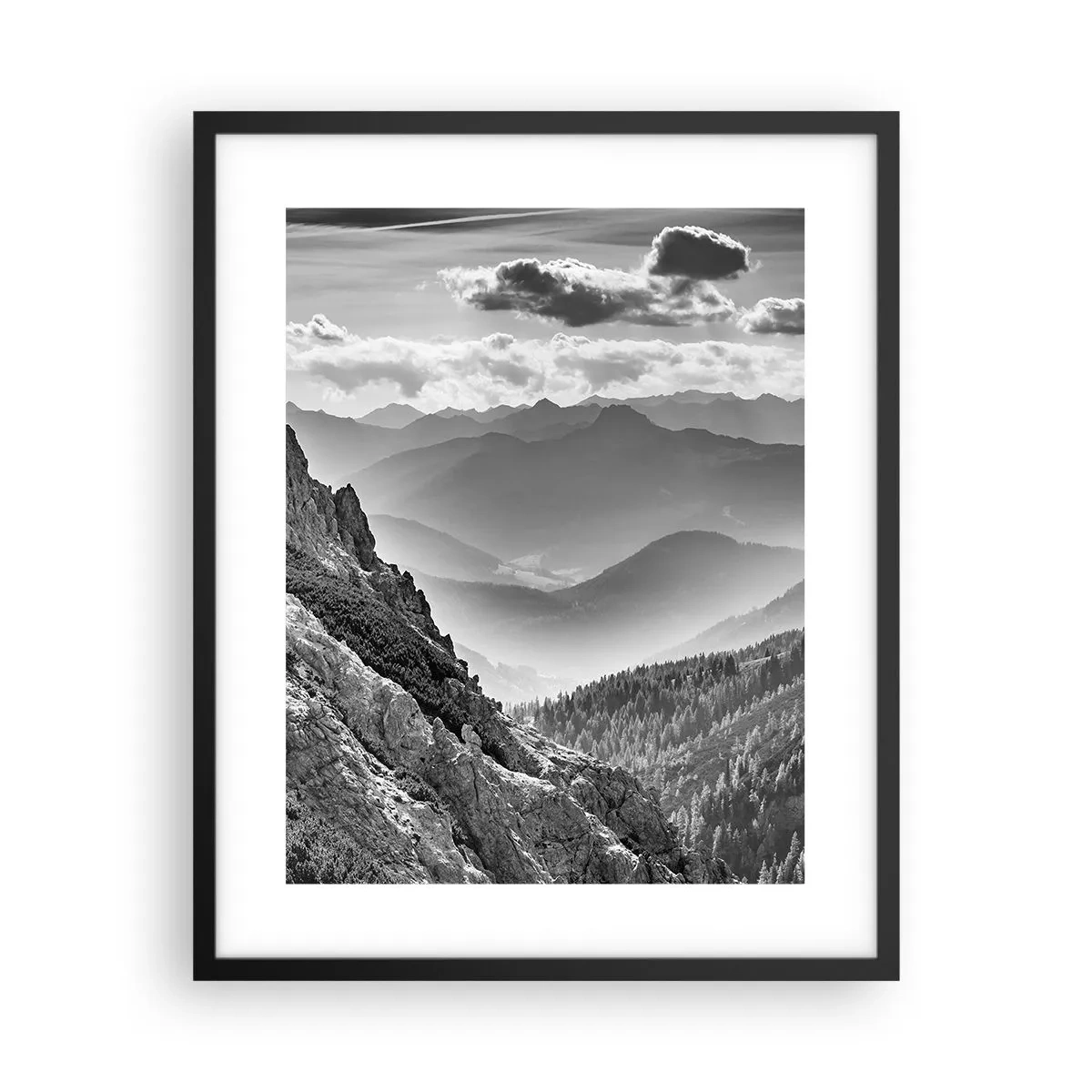 Affiche dans un cadre noir - Poster - Jusqu'à l'horizon - 40x50 cm