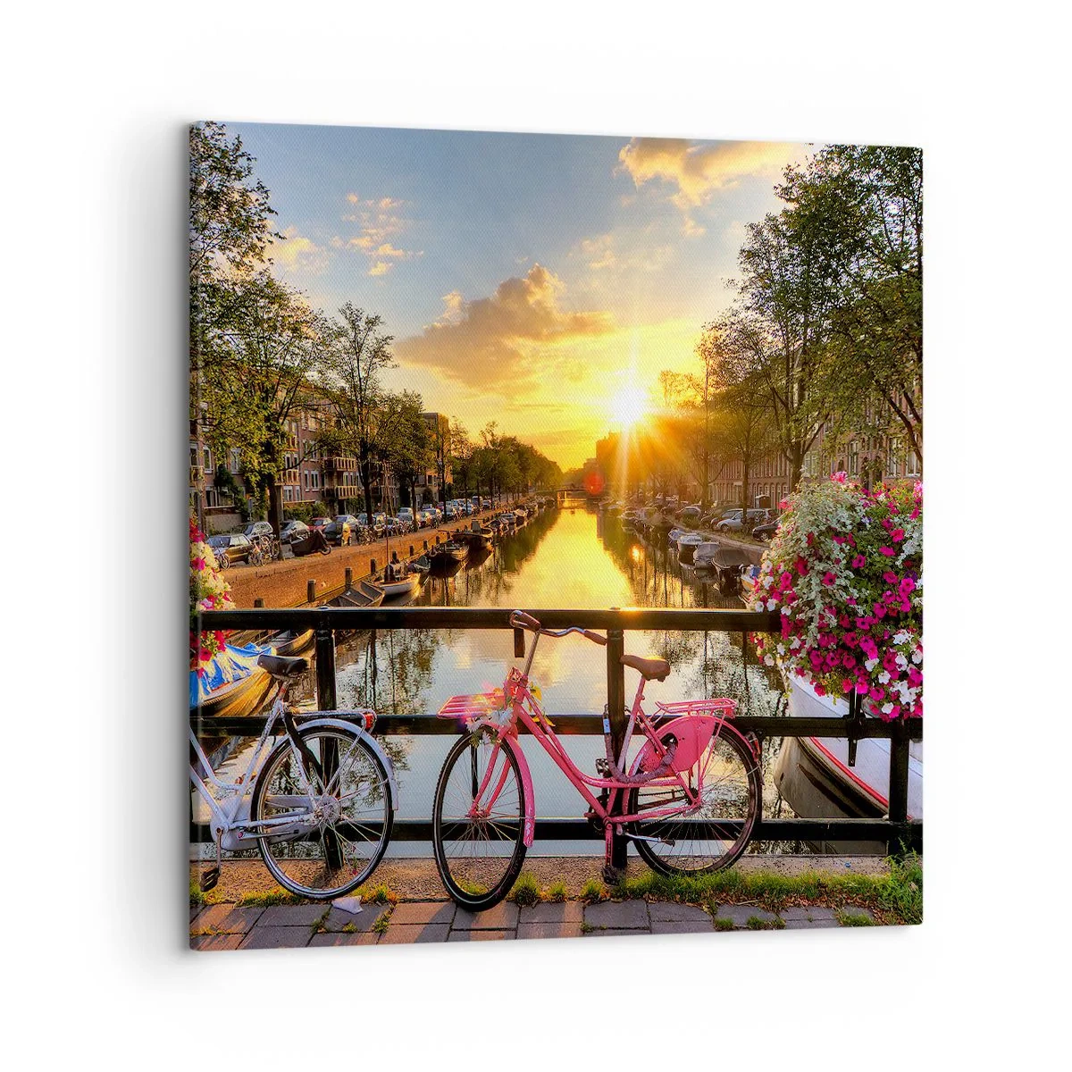 Impression sur toile - Image sur toile - Matin de printemps à Amsterdam - 50x50 cm
