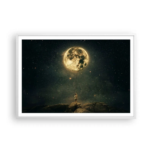 Affiche dans un cadre blanc - Poster - Celui qui a volé la lune - 100x70 cm