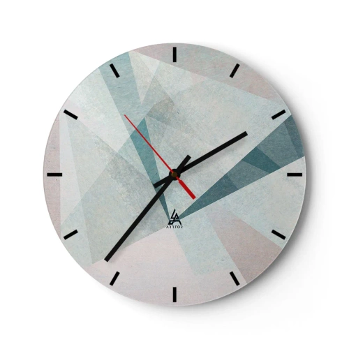 Horloge murale - Pendule murale - Motifs abstraits dans les tons de bleu et de gris - 30x30cm - Calme bien que dynamique - Décoration murale moderne pour le salon, la cuisine et la chambre ARTTOR