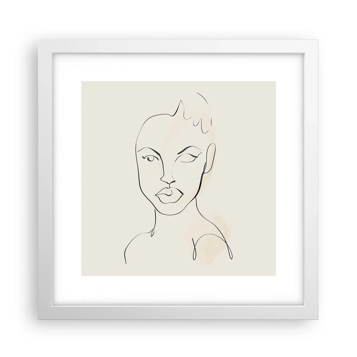 Affiche dans un cadre blanc - Poster - Esquisse de la sensualité - 30x30 cm