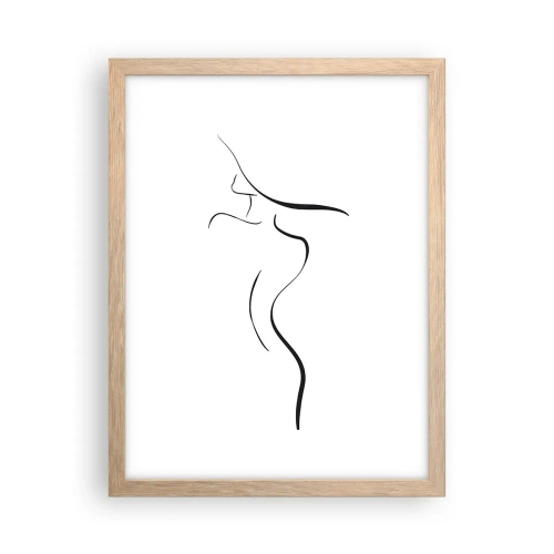 Affiche dans un chêne clair - Poster - Insaisissable comme une vague - 30x40 cm