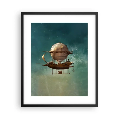Affiche dans un cadre noir - Poster - Jules Verne vous salue - 40x50 cm