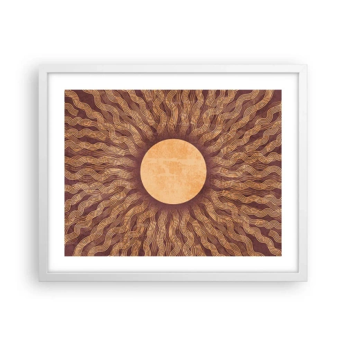 Affiche dans un cadre blanc - Poster - Icône du soleil - 50x40 cm