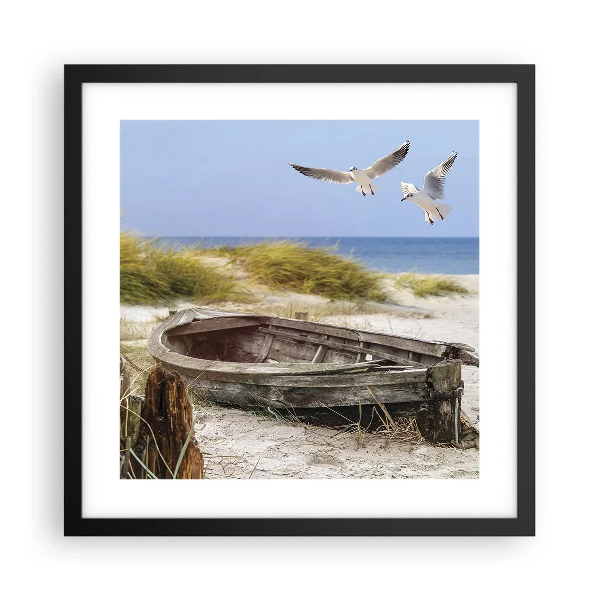 Affiche dans un cadre noir - Poster - Bain de vent - 40x40 cm