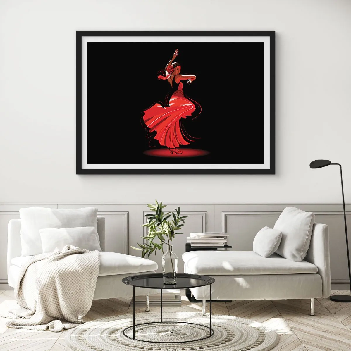 Affiche dans un cadre noir - Poster - L'esprit fougueux du flamenco - 40x30 cm