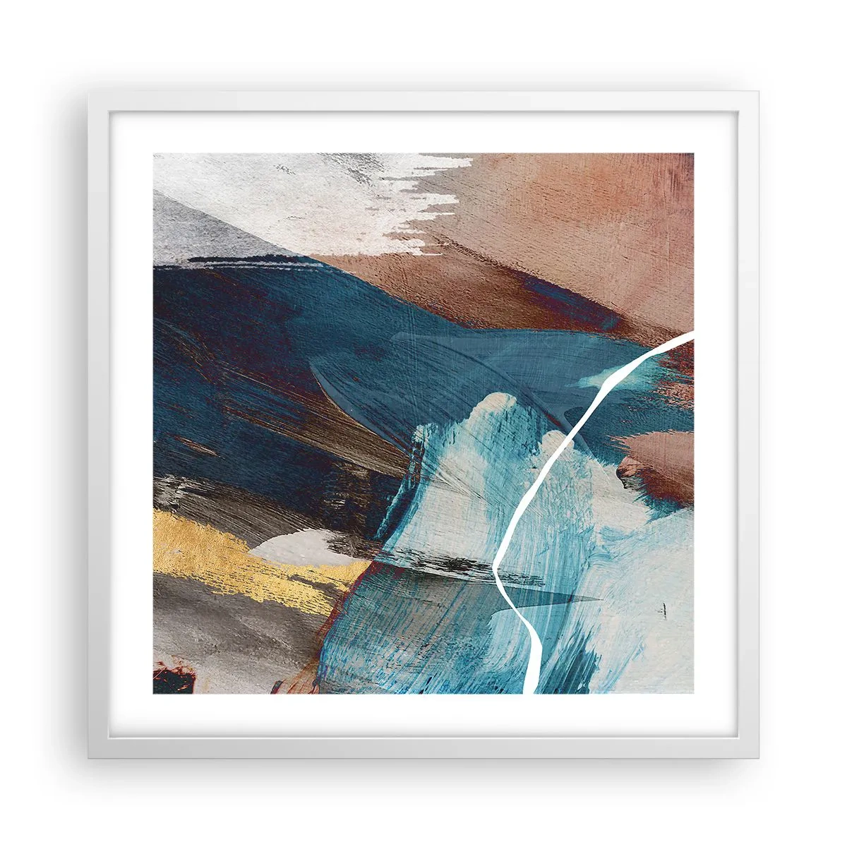 Affiche dans un cadre blanc - Poster - Avec panache et énergie - 50x50 cm