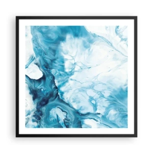 Affiche dans un cadre noir - Poster - Concert de bleu - 60x60 cm