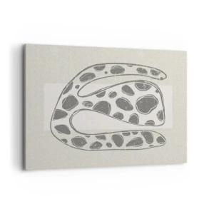 Impression sur toile - Image sur toile - Motif organique abstrait dans des tons de gris - 120x80cm - Une étrange créature - Décoration murale moderne pour le salon et la chambre ARTTOR