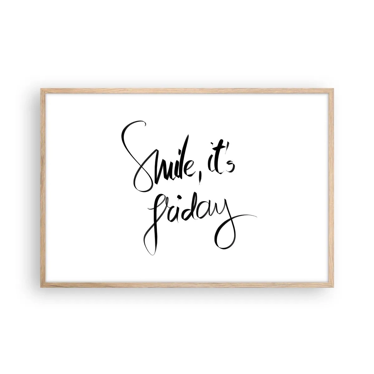 Affiche dans un chêne clair - Poster - Joie réelle - 91x61 cm