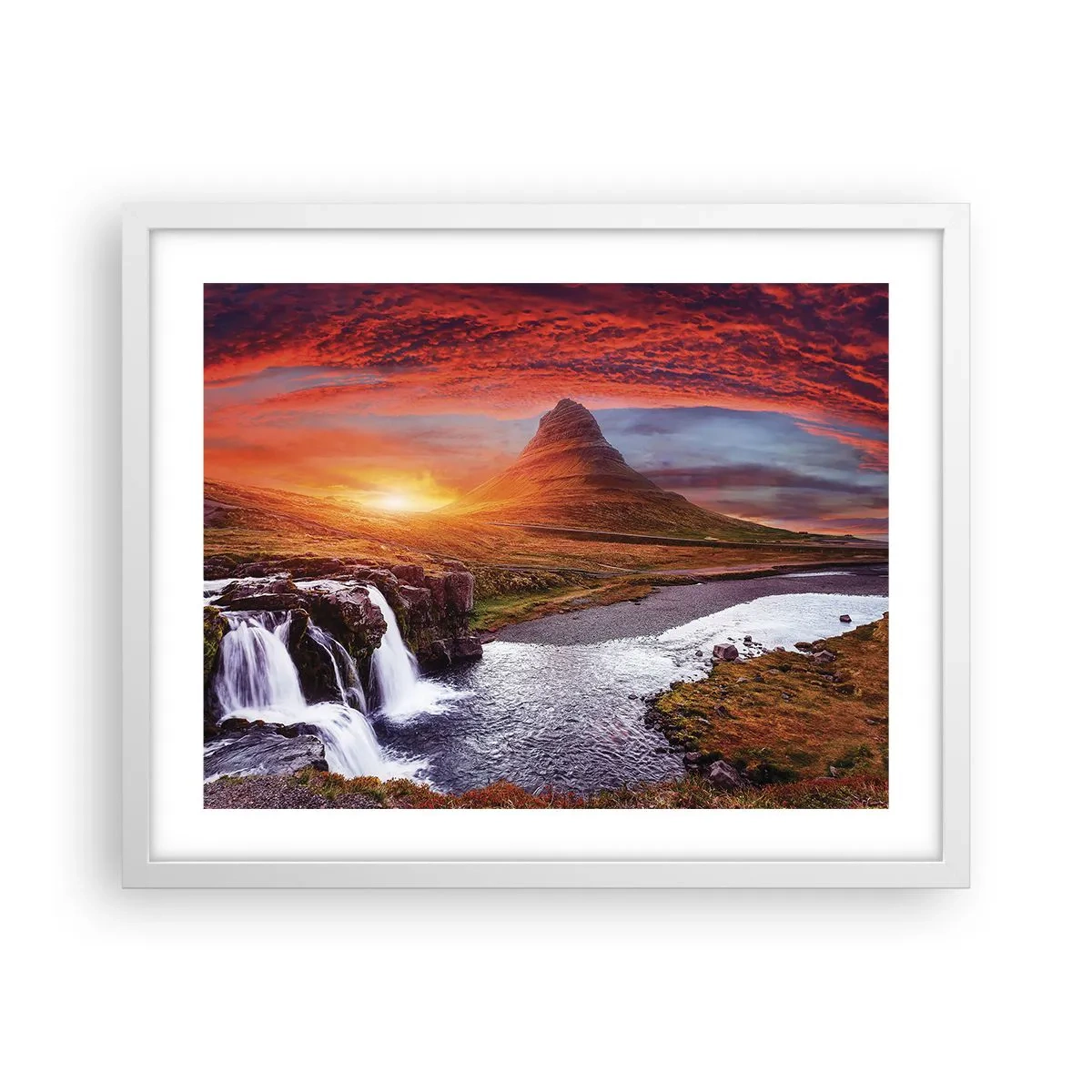 Affiche dans un cadre blanc - Poster - Vue de la terre du milieu - 50x40 cm