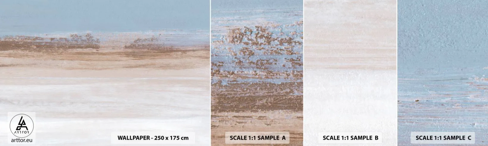 Échantillon de Papier Peint Autocollant Deluxe Sticker - Paysage ambigu - Morceau, Brillant, Minimalisme - 100x30 cm