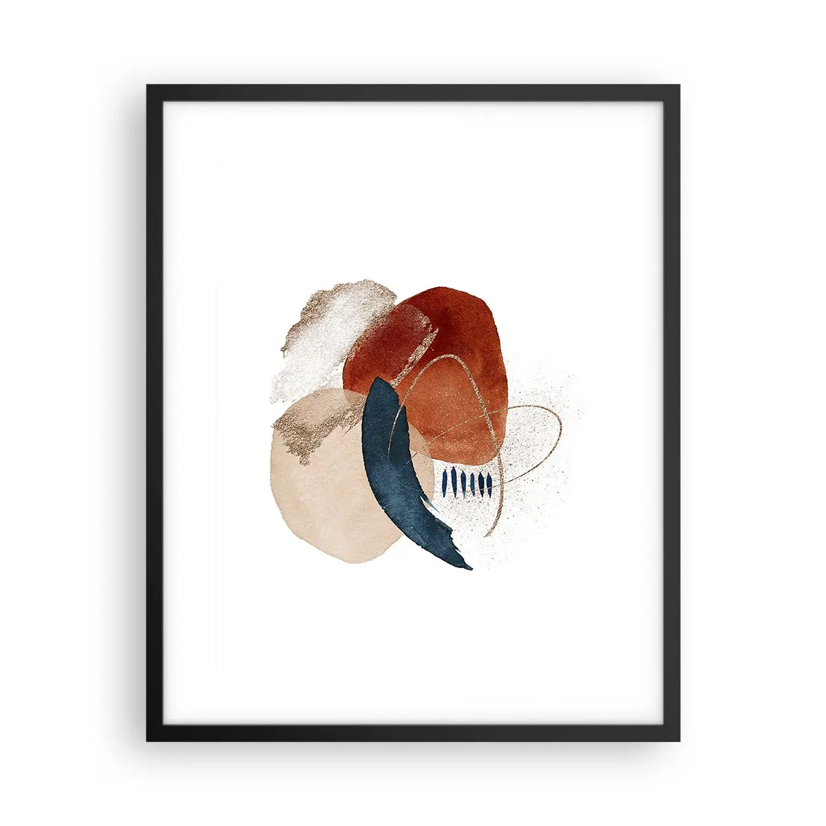 Affiche dans un cadre noir - Poster - Composition ovale - 40x50 cm