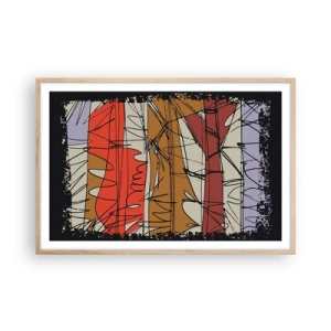 Affiche dans un chêne clair - Poster - Composition spontanée - 91x61 cm