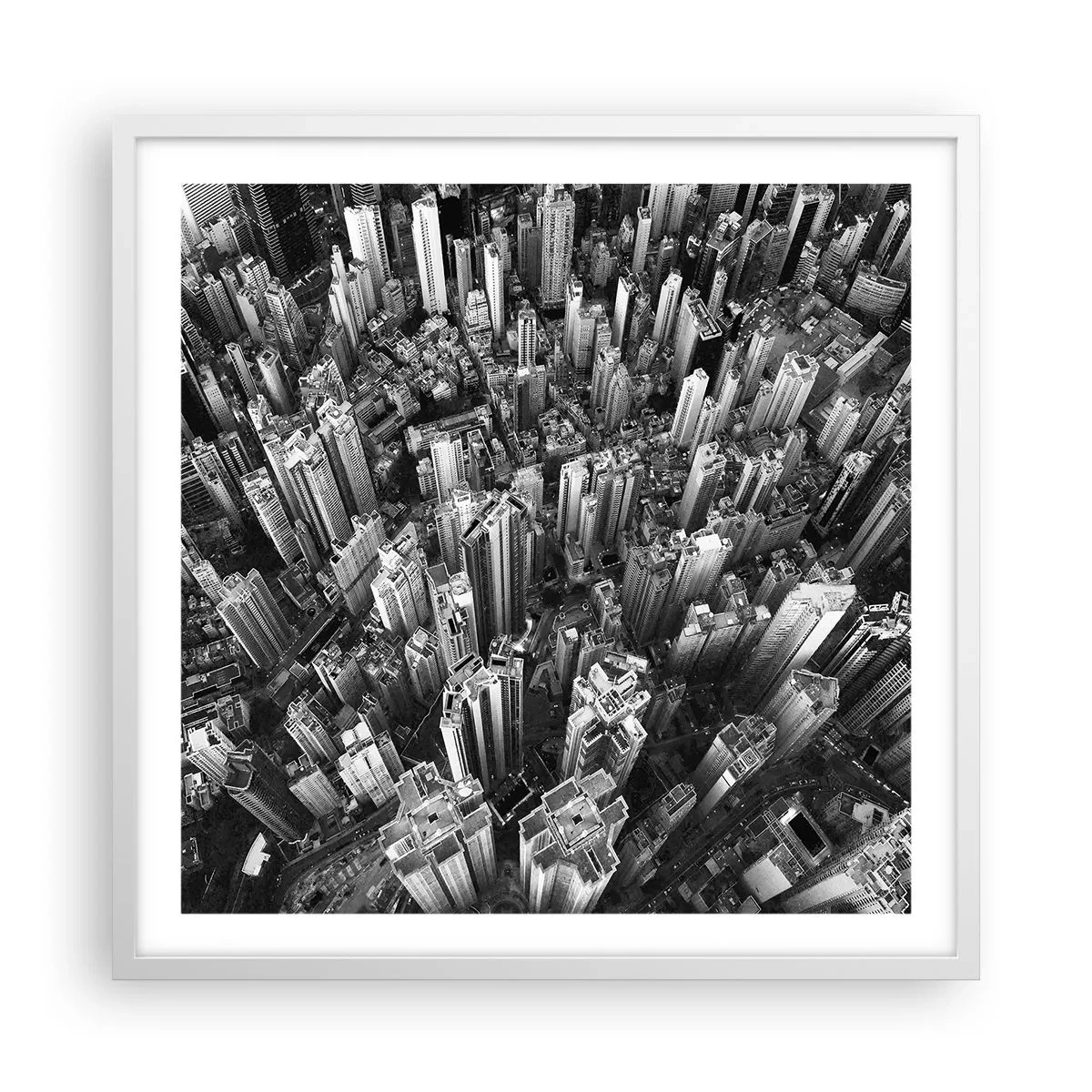 Affiche dans un cadre blanc - Poster - Toujours de plus en plus haut - 60x60 cm