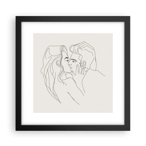 Affiche dans un cadre noir - Poster - Enlacé de sentiment - 30x30 cm