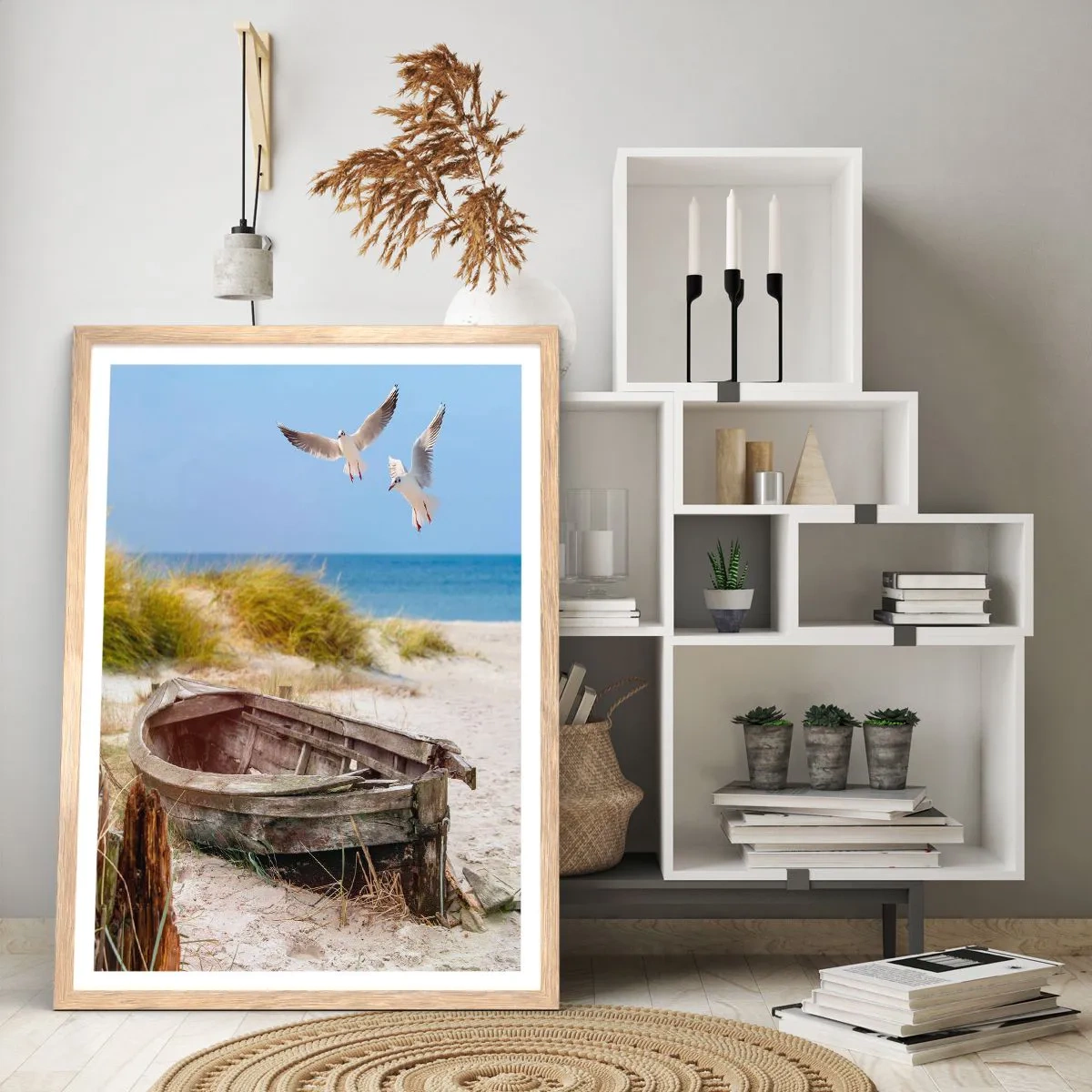 Affiche dans un chêne clair - Poster - Bain de vent - 70x100 cm