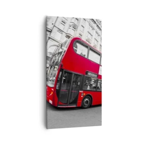 Impression sur toile - Image sur toile - Londres traditionnellement - en bus - 55x100 cm