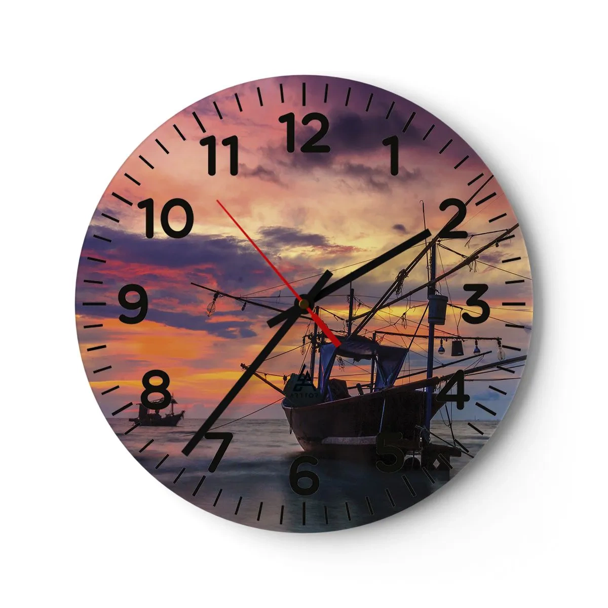 Horloge murale - Pendule murale - Soirée exotique - 30x30 cm