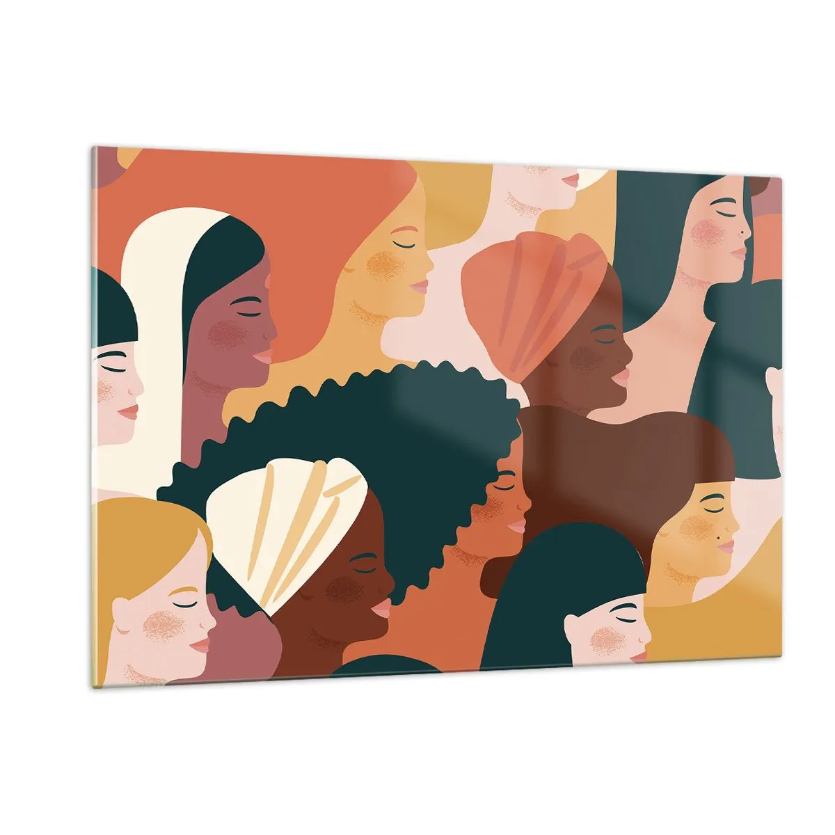 Impression sur verre - Image sur verre - Illustration élégante de diverses silhouettes féminines - 120x80cm - Uniquement la féminité - Décoration murale moderne pour le salon et la chambre ARTTOR