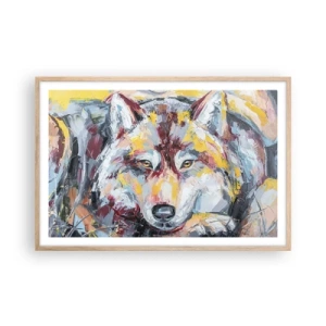 Affiche dans un chêne clair - Poster - En paix au milieu des siens - 91x61 cm