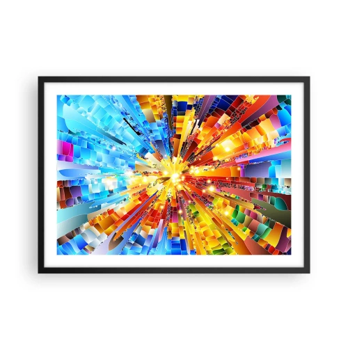 Affiche dans un cadre noir - Poster - Une explosion dynamique de couleurs et de lumière - 70x50cm - In medias res - Décoration murale moderne pour le salon et la chambre ARTTOR