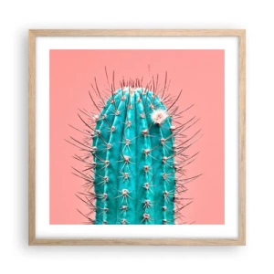 Affiche dans un chêne clair - Poster - Juste regarde - 50x50 cm