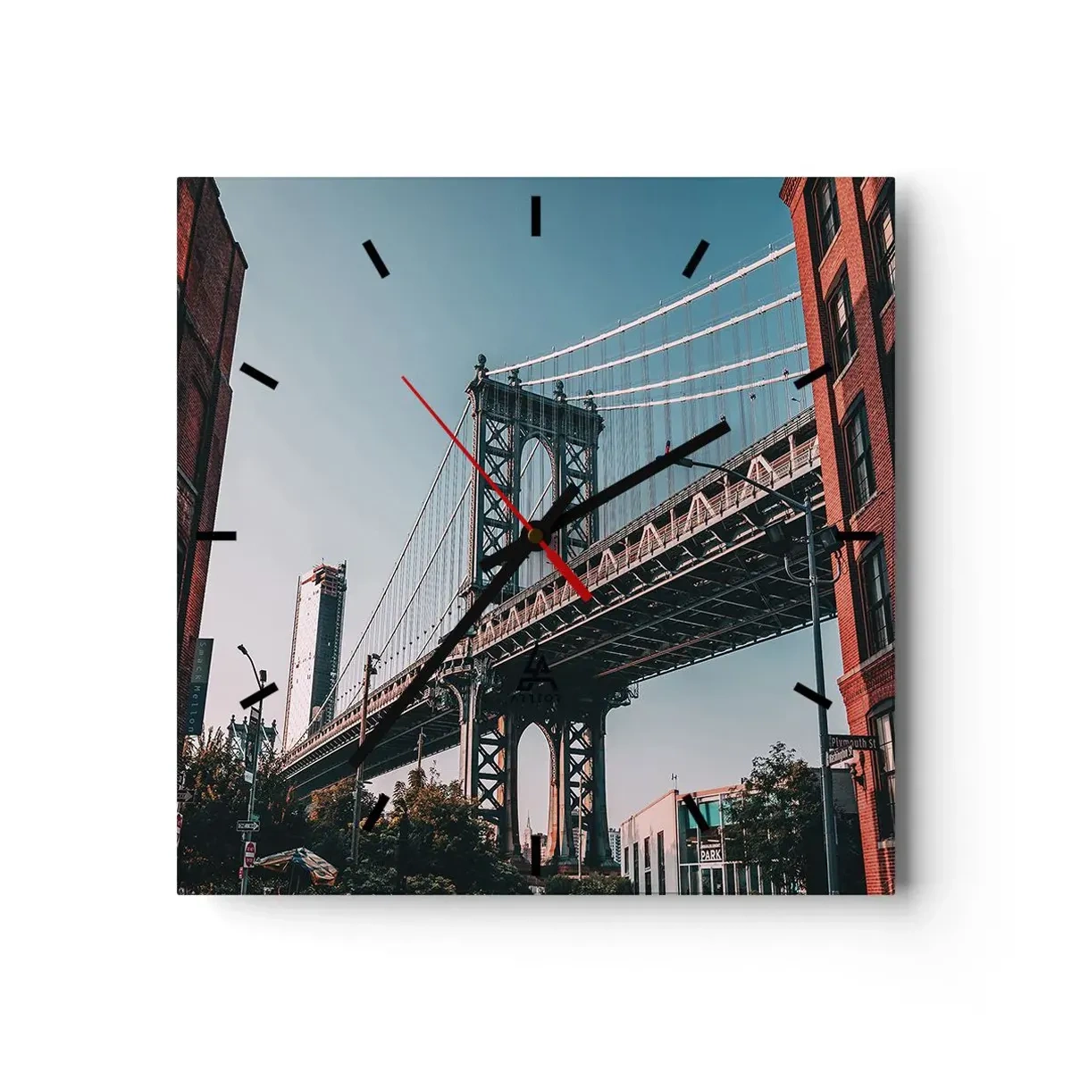 Horloge murale - Pendule murale - Sur les vagues de la ville - 40x40 cm