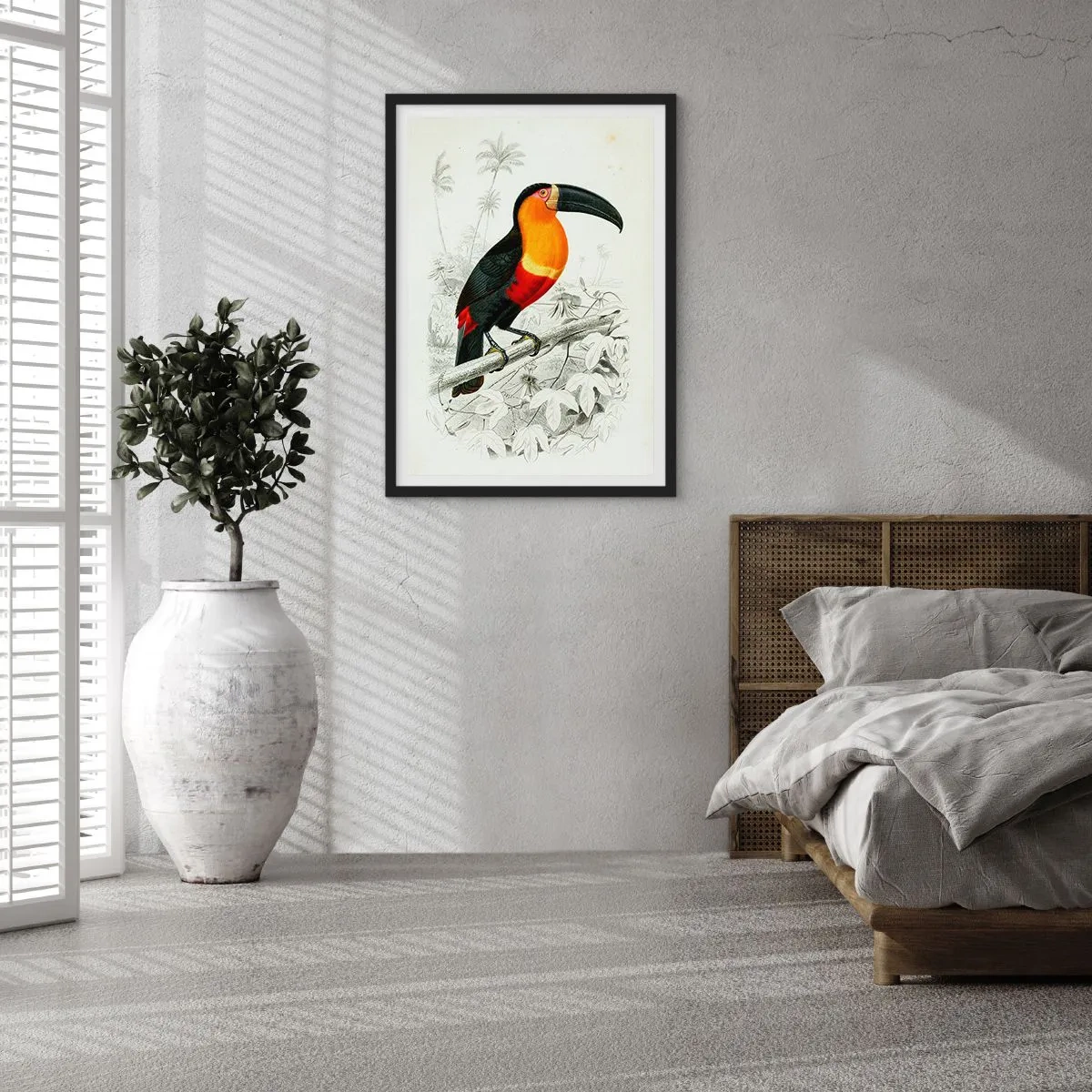 Affiche dans un cadre noir - Poster - Couleurs des oiseaux - 40x50 cm
